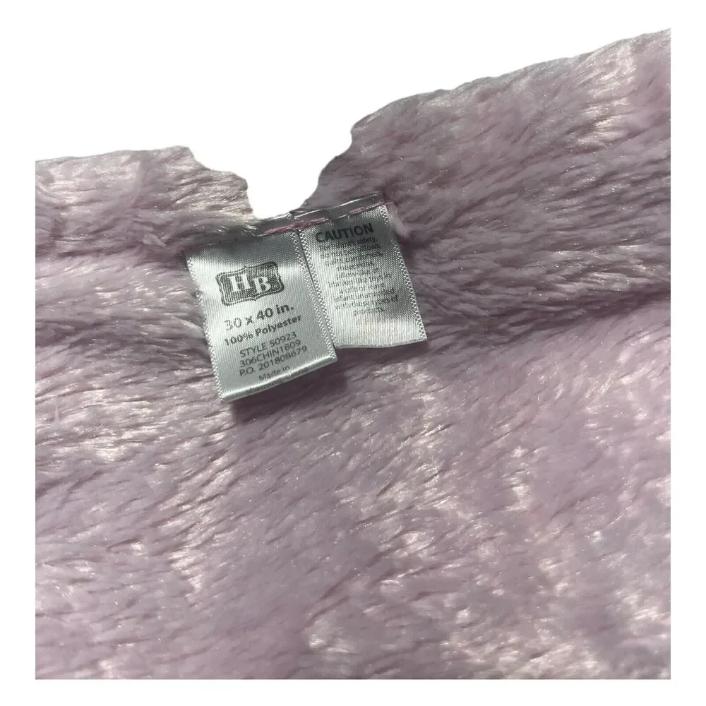 HB Hudson Baby Pink Gray Floral Blanket 30x40